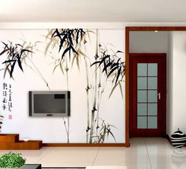 簡約風格客廳竹子裝飾背景墻裝修效果圖
